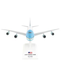 Boeing VC-25A Transport Aircraft "Air Force One - United States of America" (29000) White with Blue Stripes (Snap-Fit) 1/250 Plastic Model by Skymarks