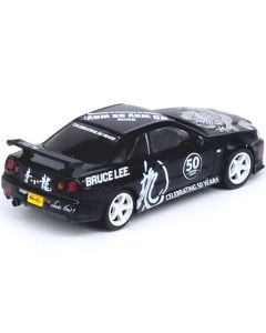 Nissan Skyline GT-R (R34) RHD (Right Hand Drive) Black "Bruce Lee Legacy 50 Year Anniversary" 1/64 Diecast Model Car by Inno Models