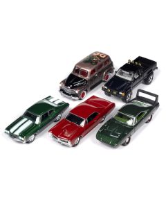 Pop Culture 2024 Set of 6 Cars Release 1 1/64 Diecast Model Cars by Johnny Lightning