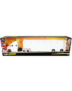 Mack Anthem Enclosed Transporter White "Custom Haulers" Series 1/64 Diecast Model by Maisto