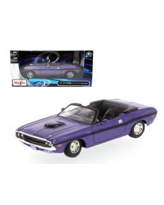 1970 Dodge Challenger R/T Convertible Purple 1/24 Diecast Model Car by Maisto