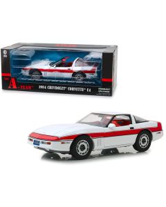 1984 Chevrolet Corvette C4 Convertible White with Red Stripe "The A-Team" (1983-1987) TV Series 1/18 Diecast Model Car by Greenlight