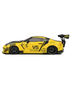 Nissan Skyline GT-R (R35) Liberty Walk Body Kit 2.0 RHD (Right Hand Drive) Yellow with Black Hood and Top 1/18 Diecast Model Car by Solido