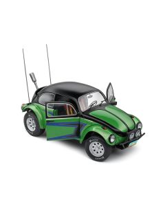 1976 Volkswagen Beetle Baja 1/18 Green Metallic and Black with Graphics 1/18 Diecast Model Car by Solido