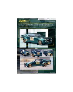 Nissan Skyline 2000 GT-R (KPGC110) RHD (Right Hand Drive) #73 Green Metallic "Racing Concept" 1/64 Diecast Model Car by Inno Models