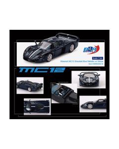 Maserati MC12 Stradale Blue Metallic with White Stripe 1/64 Diecast Model Car by BBR