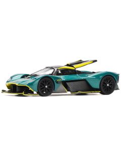 Aston Martin Valkyrie Green Metallic with Carbon Top 1/64 Diecast Model Car by Pop Race