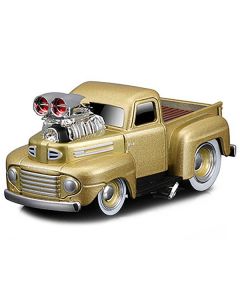 1949 Ford F1 Pickup Truck Gold Metallic 1/64 Diecast Model Car by Muscle Machines