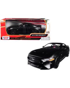 2018 Ford Mustang GT 5.0 Matt Black with Black Wheels 1/24 Diecast Model Car by Motormax