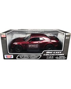 2018 Dodge Challenger SRT Hellcat Widebody Burgundy Metallic "Die-Cast Collection" Series 1/24 Diecast Model Car by Motormax