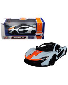 McLaren P1 with "Gulf Oil" Livery Light Blue with Orange Stripe 1/24 Diecast Model Car by Motormax