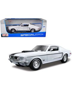 1968 Ford Mustang CJ Cobra Jet White 1/18 Diecast Model Car by Maisto