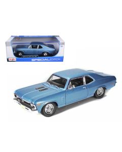 1970 Chevrolet Nova SS Coupe Blue Metallic 1/18 Diecast Model Car by Maisto