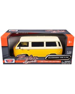 Volkswagen Type 2 (T3) Van Yellow and Beige "Timeless Legends" Series 1/24 Diecast Model Car by Motormax