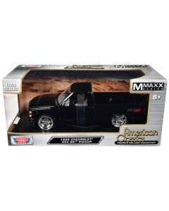 1992 Chevrolet 454 SS Pickup Truck Black "Maxx Design" "American Classics" Series 1/24 Diecast Model Car by Motormax