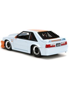 1989 Ford Mustang GT "Gulf Oil" Light Blue with Orange Stripe "Bigtime Muscle" Series 1/24 Diecast Model Car by Jada