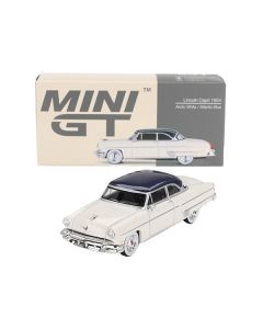 1954 Lincoln Capri Arctic White with Atlantic Blue Top Limited Edition to 3000 pieces Worldwide 1/64 Diecast Model Car by Mini GT