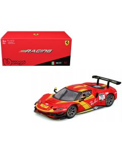 Ferrari 296 GT3 #71 Red "Francorchamps Motors" (2022) "Racing" Series with Display Case 1/43 Diecast Model Car by Bburago