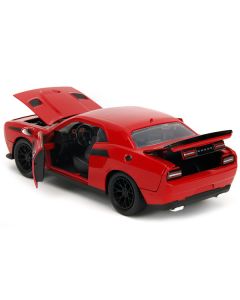 2015 Dodge Challenger Red with Black Stripes and Glenn Diecast Figure "The Walking Dead" (2010-2022) TV Series "Hollywood Rides" Series 1/24 Diecast Model Car by Jada