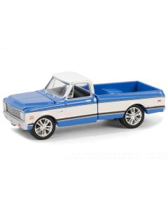 1971 Chevrolet C10 Super Cheyenne Custom Pickup Truck Blue and White (Palm Beach 2023) Barrett Jackson "Scottsdale Edition" Series 14 1/64 Diecast Model Car by Greenlight