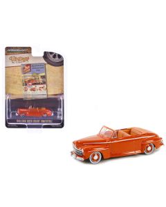 1946 Ford Super Deluxe Convertible Orange "Chevron Supreme" "Vintage Ad Cars" Series 10 1/64 Diecast Model Car by Greenlight