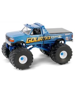 1992 Ford F-250 Monster Truck Blue Metallic "Goliath’s Revenge" "Kings of Crunch" Series 15 1/64 Diecast Model Car by Greenlight