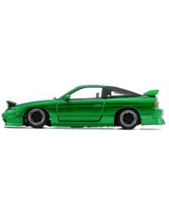 Nissan 180SX PRS13 RHD (Right Hand Drive) Green Metallic with Extra Wheels and Accessories 1/64 Diecast Model Car by BM Creations