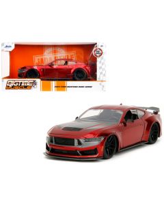 2024 Ford Mustang Dark House Candy Red with Gray Hood "Bigtime Muscle" Series 1/24 Diecast Model Car by Jada