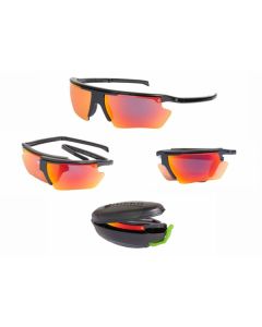 Poptical PopEdge Sunglasses Gloss Black Red Mirror Polarized Small