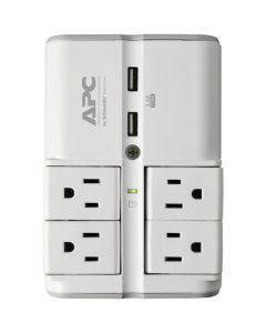 APC PE4WRU3 Essential SurgeArrest 4-Rotating-Outlets Wall Tap with 2 USB Charging Ports