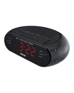 RCA RC205A Dual Alarm Clock Radio with Red LED & Dual Wake