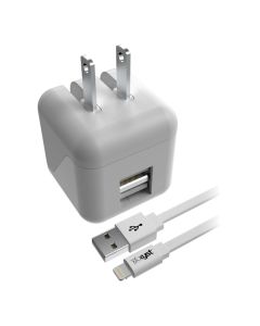 XYST XYS-LTGWC24 2.4-Amp Dual USB Wall Charger With 4-Ft. Apple Lightning Cable