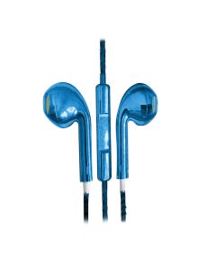 AT&T EBA01-BLU In-Ear Wired Stereo Earbuds with Microphone (Blue)