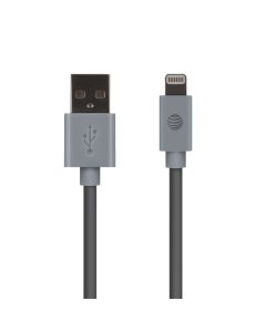 AT&T PVLC1-GRY 4-Ft. PVC Charge and Sync Lightning Cable (Gray)