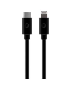 AT&T TCL01-BLK Charge and Sync USB to USB-C Cable with Lightning Connectors, 4 Feet