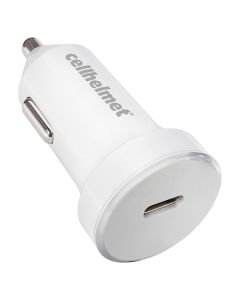 cellhelmet CAR-PD-25W-W 25-Watt Single-USB-C Power Delivery Car Charger