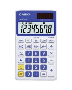 CASIO SL300VCBESIH Solar Wallet Calculator with 8-Digit Display (Blue)