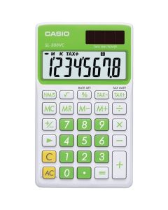 CASIO SL300VCGNSIH Solar Wallet Calculator with 8-Digit Display (Green)