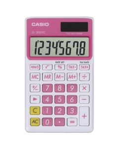 CASIO SL300VCPKSIH Solar Wallet Calculator with 8-Digit Display (Pink)