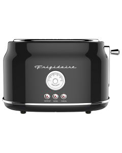 Frigidaire ETO102-BLACK 2-Slice 900-Watt Retro Stainless Steel Toaster (Black)