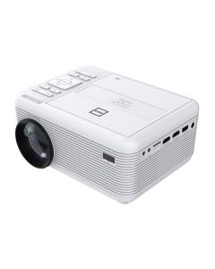 RCA RPJ241-COMBO-WHITE-V Bluetooth 480p LCD Compact Projector with Built-in DVD Player, 100-In. Foldup Screen, and Remote (White)