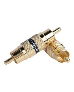 DB Link BM105 RCA Male-to-Male Left-and-Right Barrel Audio Connectors, Metal with Gold Finish, BF105, 2 Count