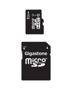 Gigastone GS-2IN1C1008G-R 8-GB Class 10 UHS-1 microSDHC Card and SD Adapter