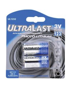 Ultralast UL1232 UL1232 CR123-A 3-Volt Photo Lithium Batteries, 2 pk