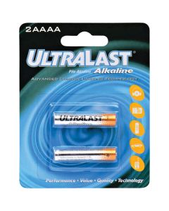 Ultralast UL2AAAA UL2AAAA AAAA Alkaline Batteries, 2 pk