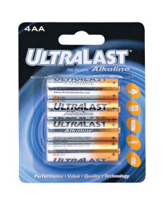 Ultralast ULA4AA ULA4AA AA Alkaline Batteries, 4 pk