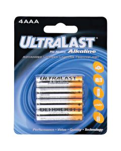 Ultralast ULA4AAA ULA4AAA AAA Alkaline Batteries, 4 pk