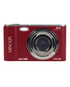 Minolta MND20-R MND20 16x Digital Zoom 44 MP/2.7K Quad HD Digital Camera (Red)