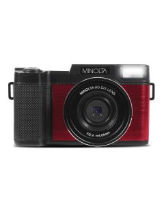 Minolta MND30-R MND30 4x Digital Zoom 30 MP/2.7K Quad HD Digital Camera (Red)