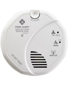 First Alert 1039839 Wireless Interconnected Smoke & Carbon Monoxide Alarm with Voice & Location